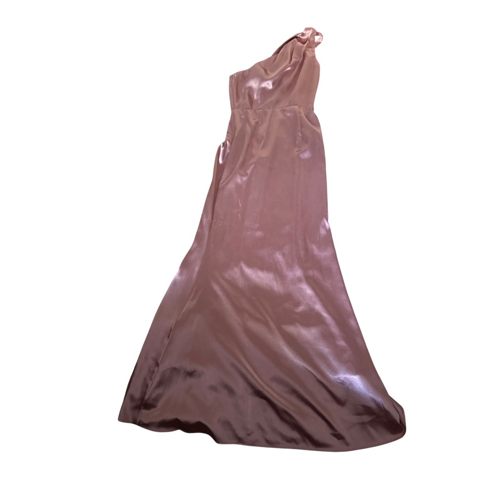 Lulu's Mauve Pink Satin One Shoulder Maxi Dress Formal XS